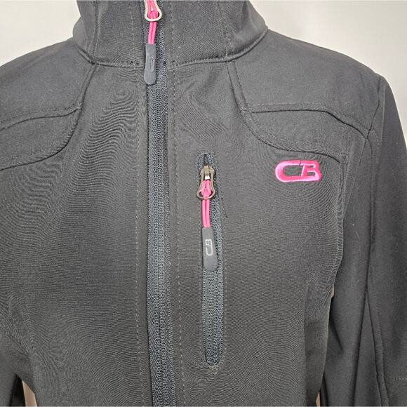 CB Black Long Sleeve Zip Up Jacket Breast Pocket Size M - Picture 2 of 7